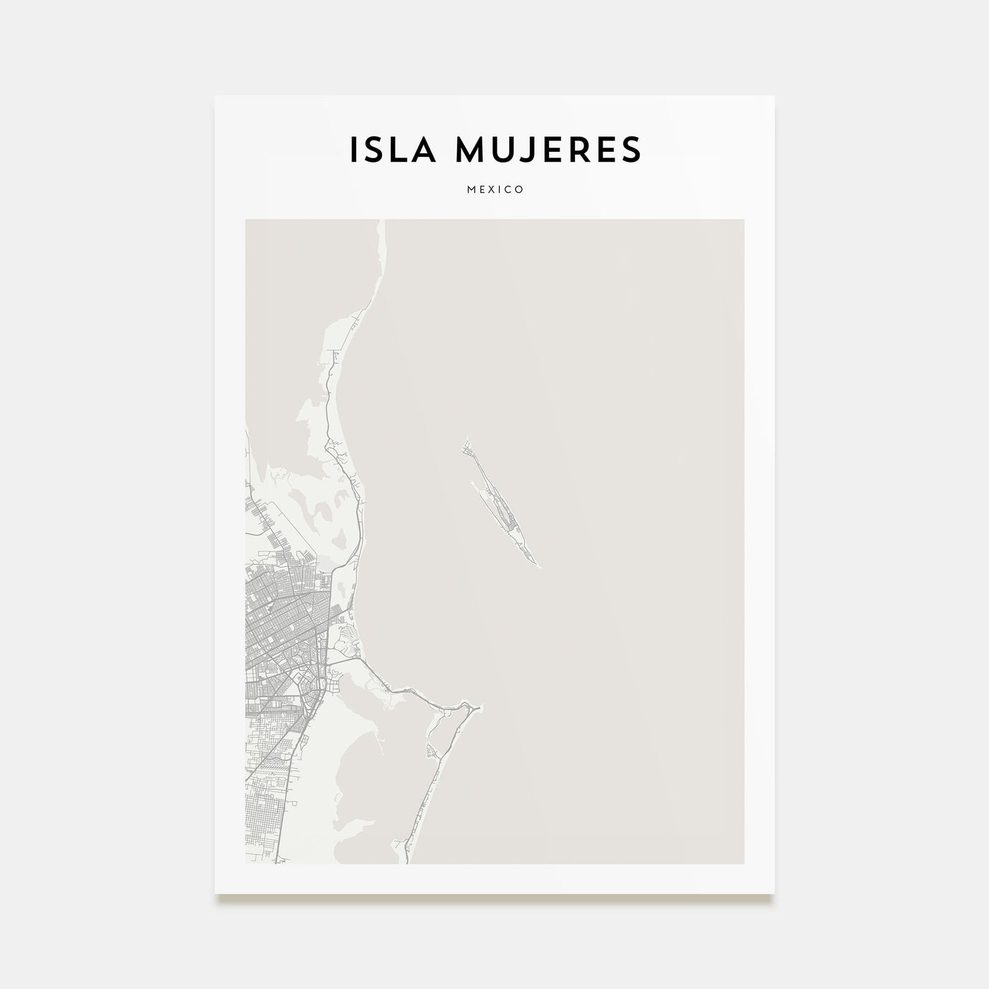 Isla Mujeres Map Portrait Poster