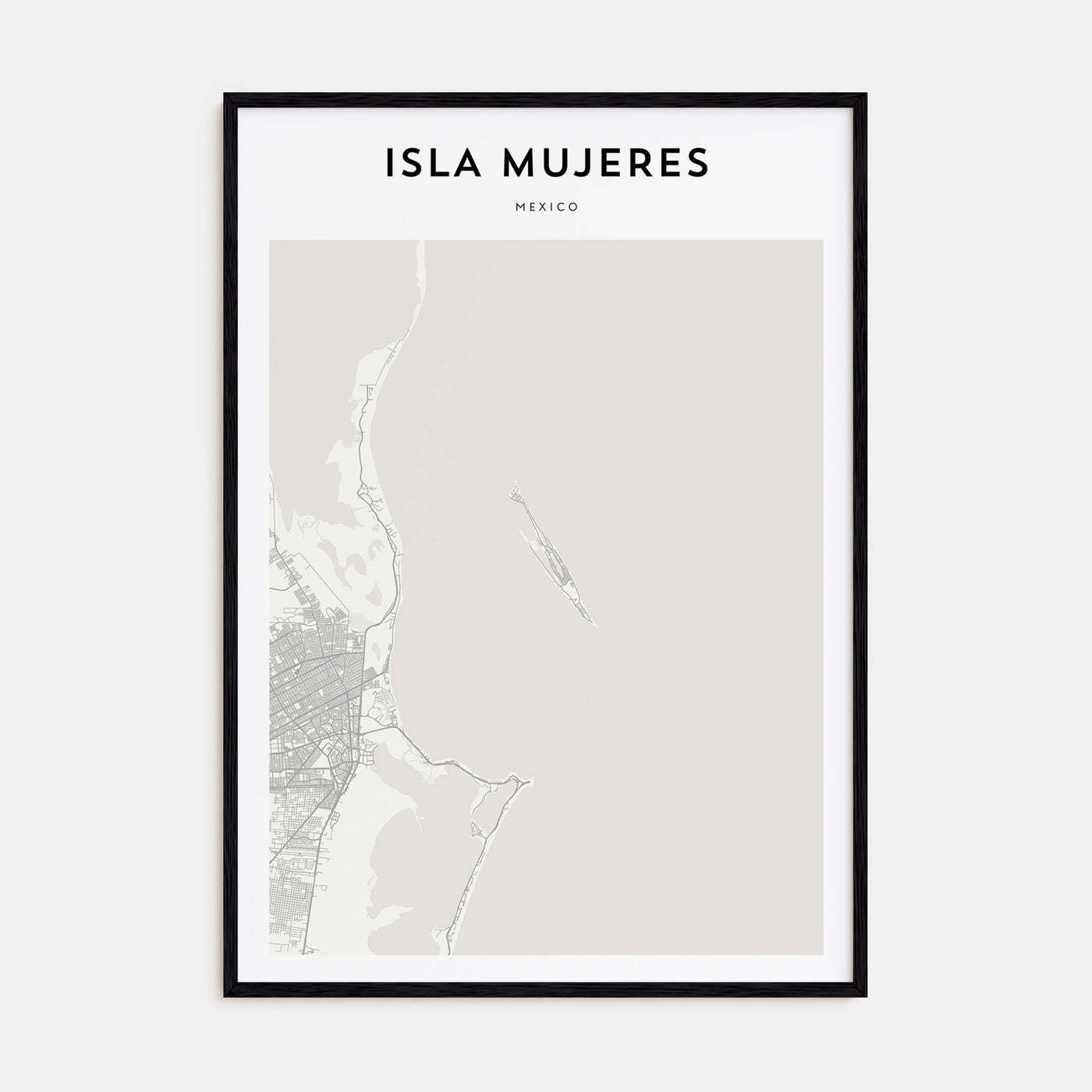 Isla Mujeres Map Portrait Poster