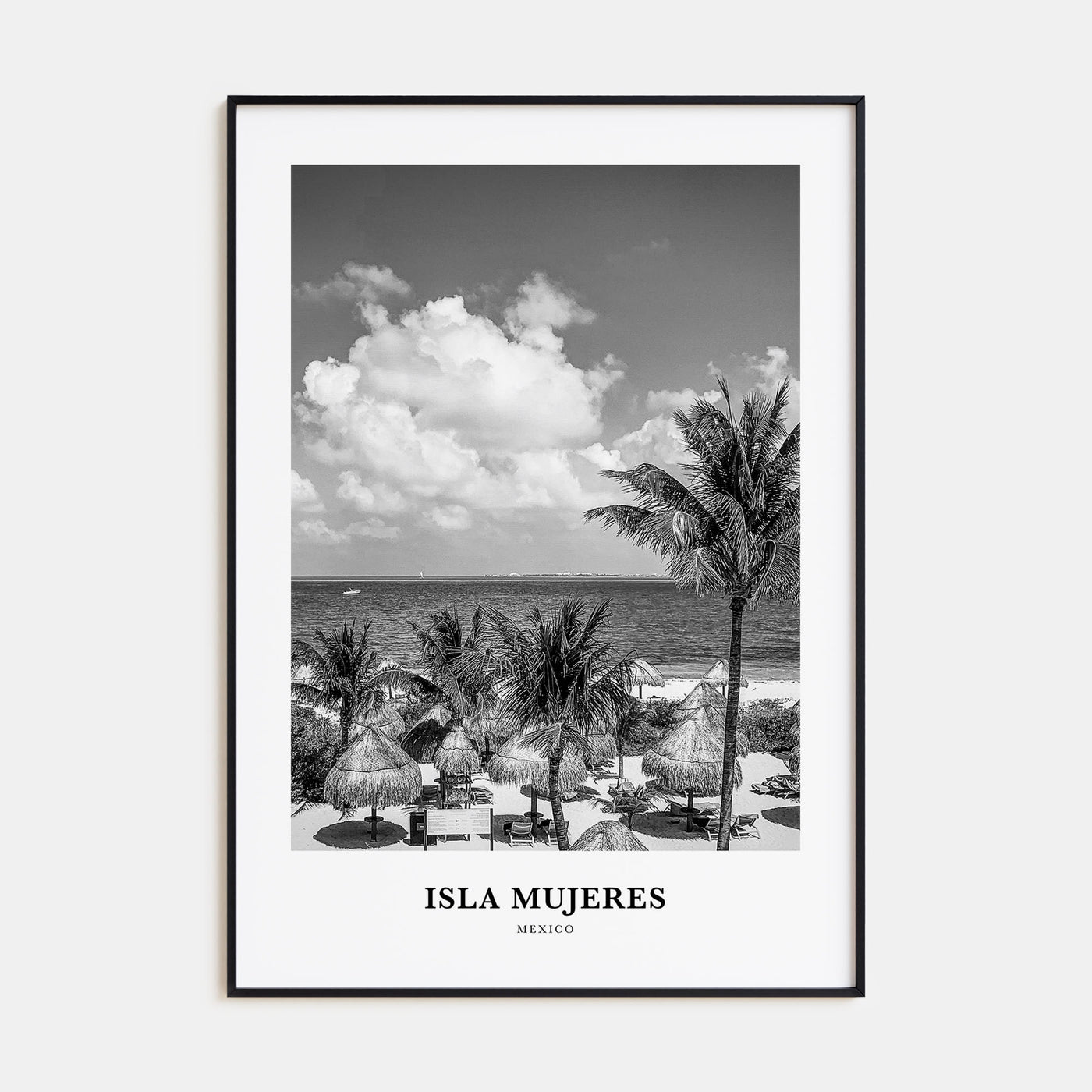 Isla Mujeres Portrait B&W Poster