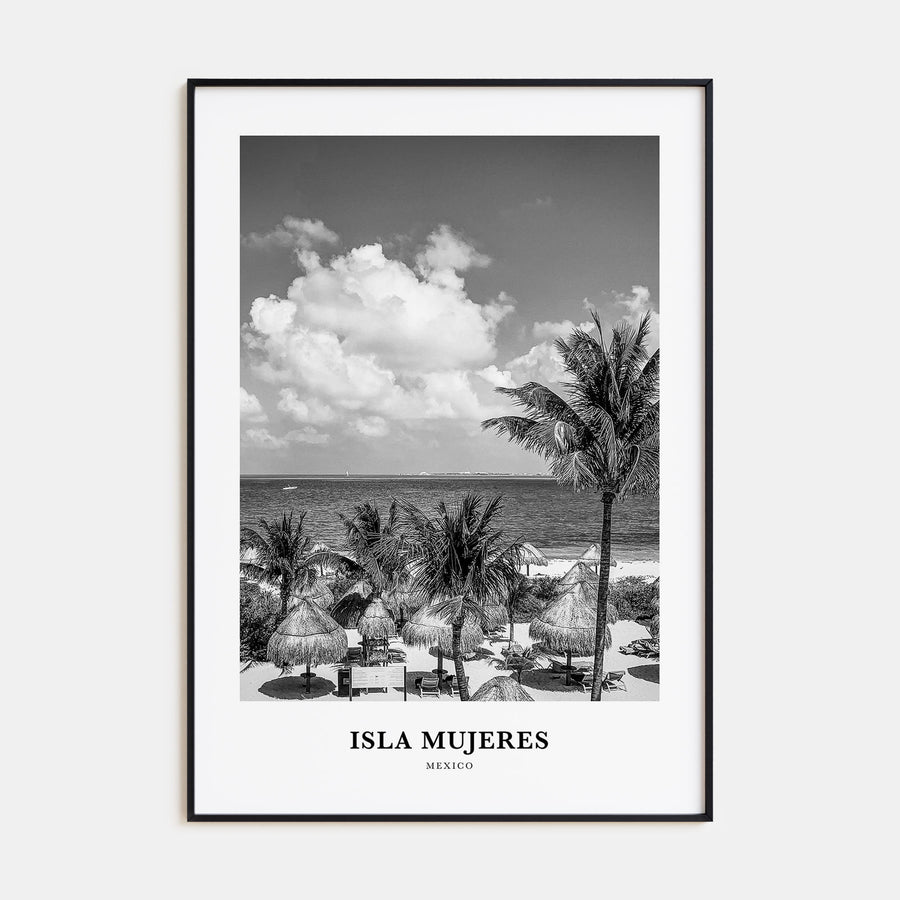 Isla Mujeres Portrait B&W Poster