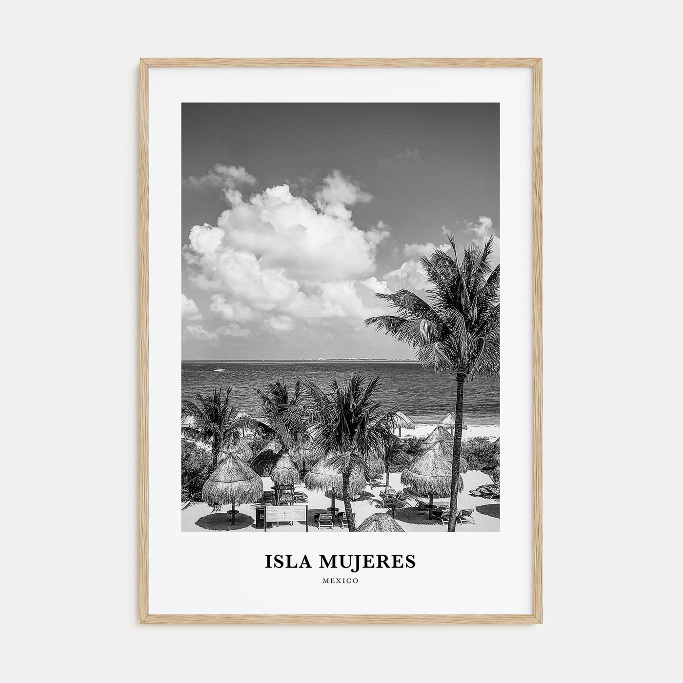 Isla Mujeres Portrait B&W Poster