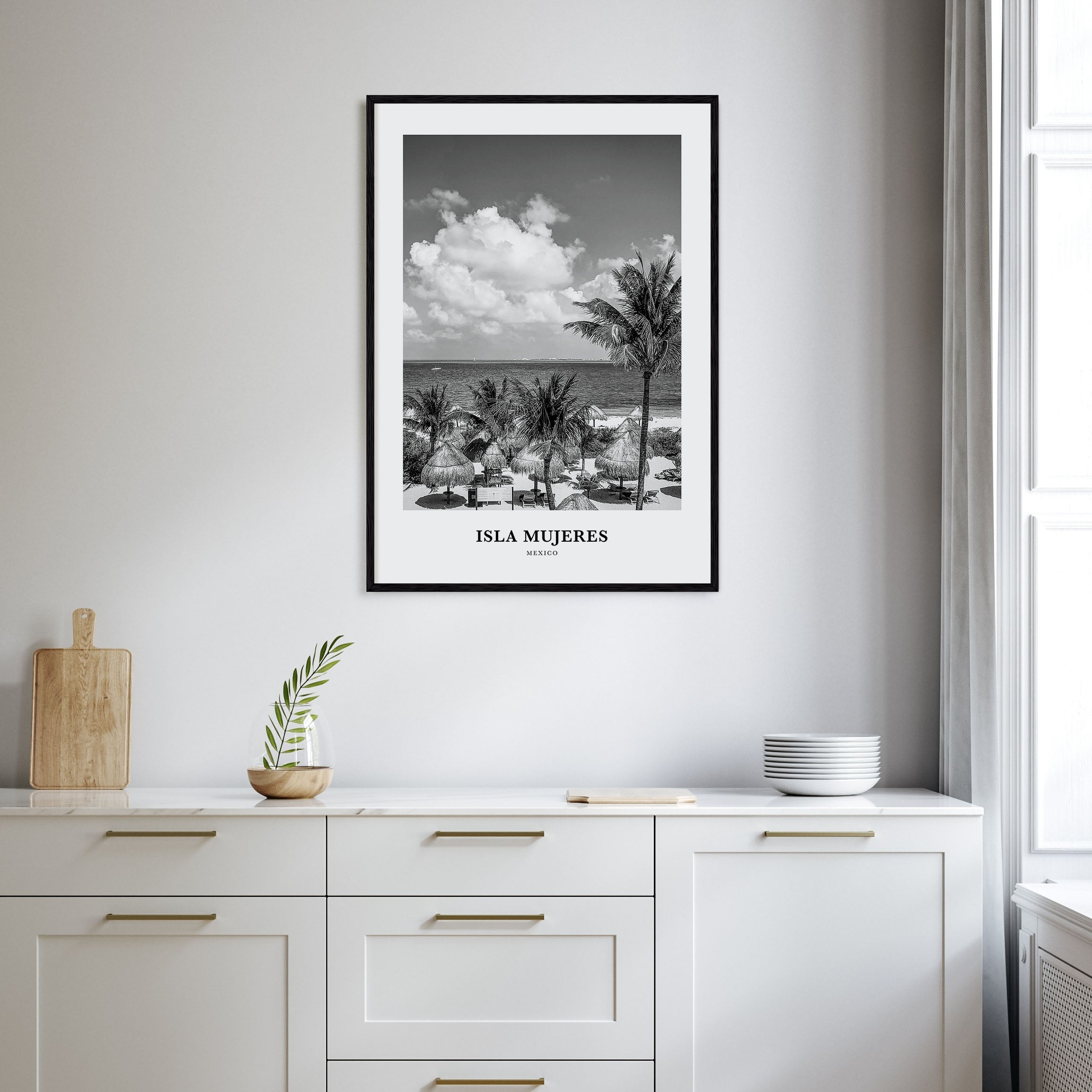 Isla Mujeres Portrait B&W Poster