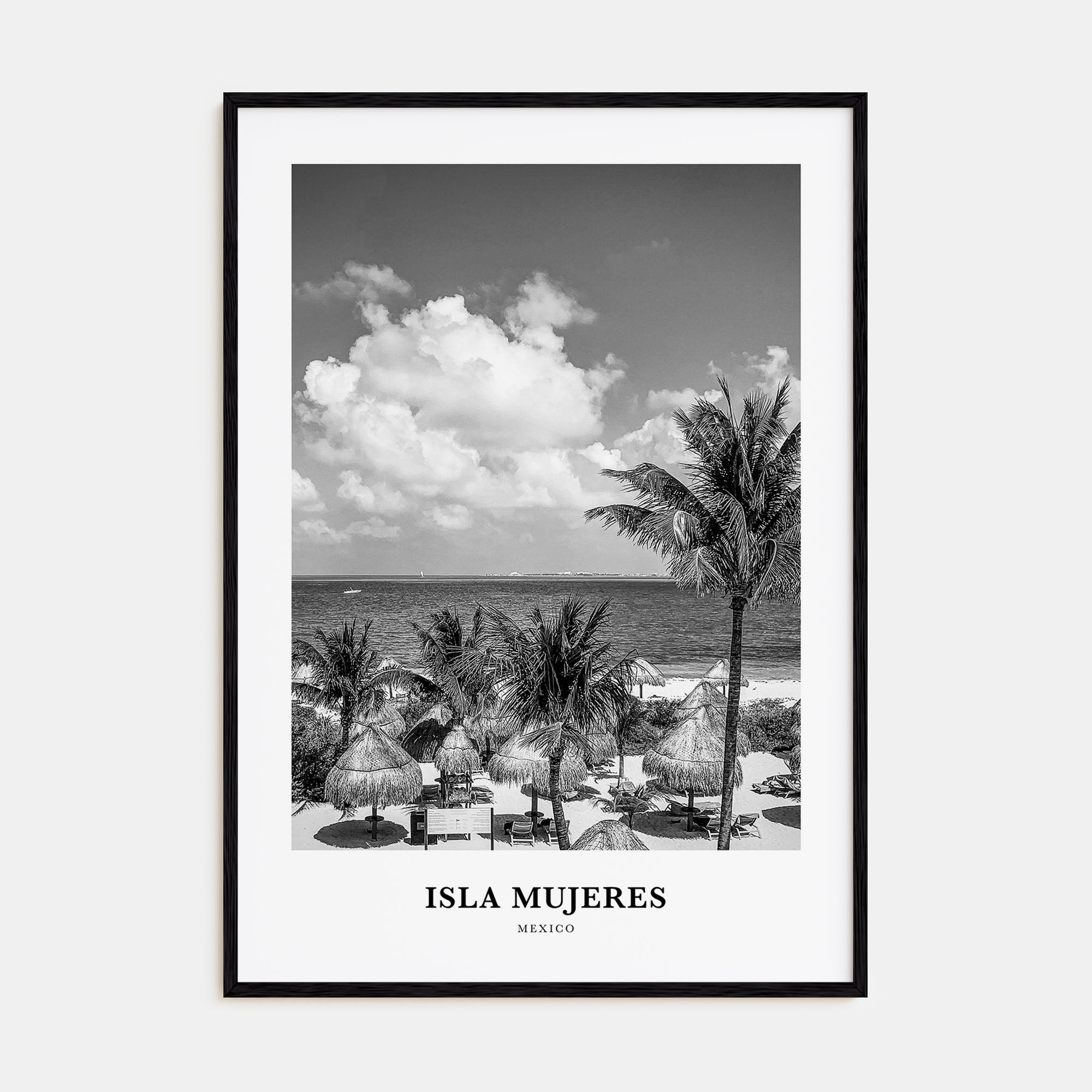 Isla Mujeres Portrait B&W Poster
