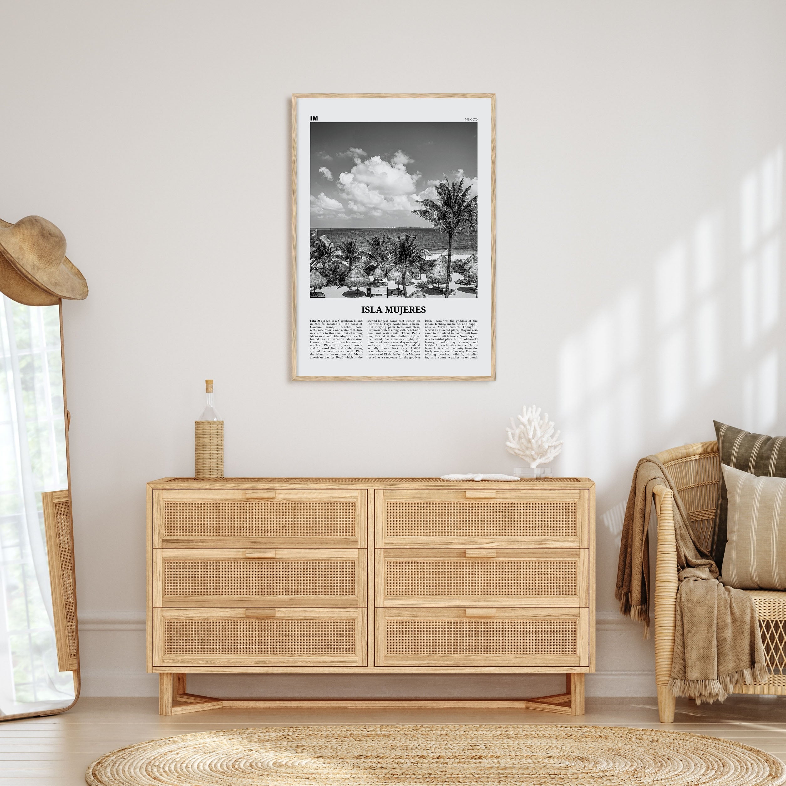 Isla Mujeres Travel B&W Poster