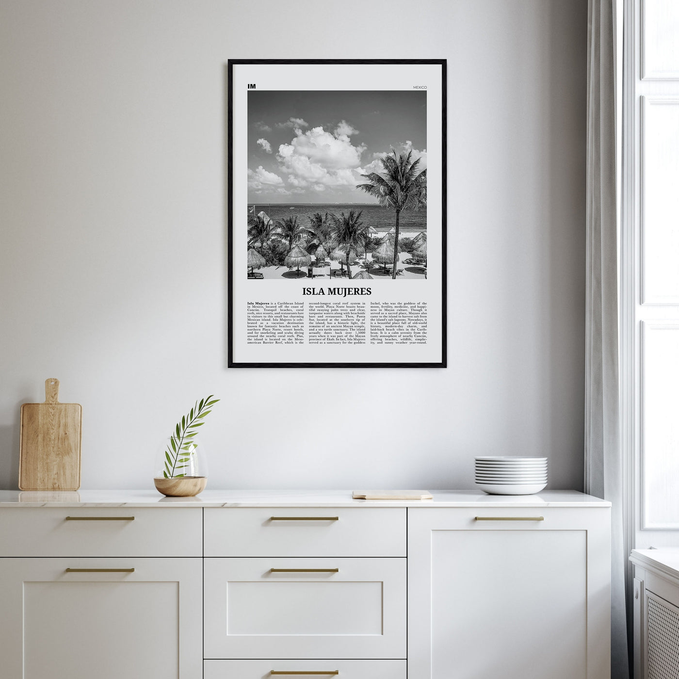 Isla Mujeres Travel B&W Poster