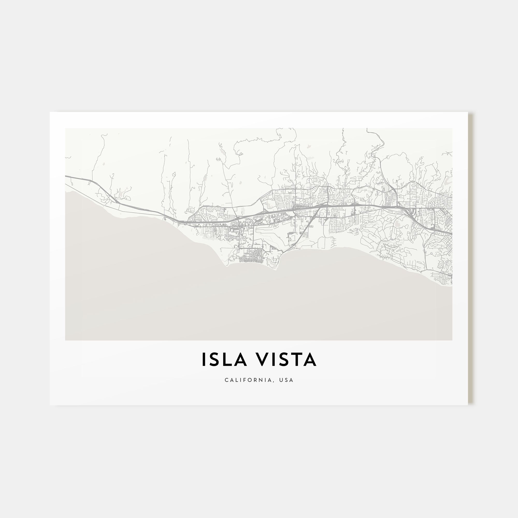 Isla Vista Map Landscape Poster