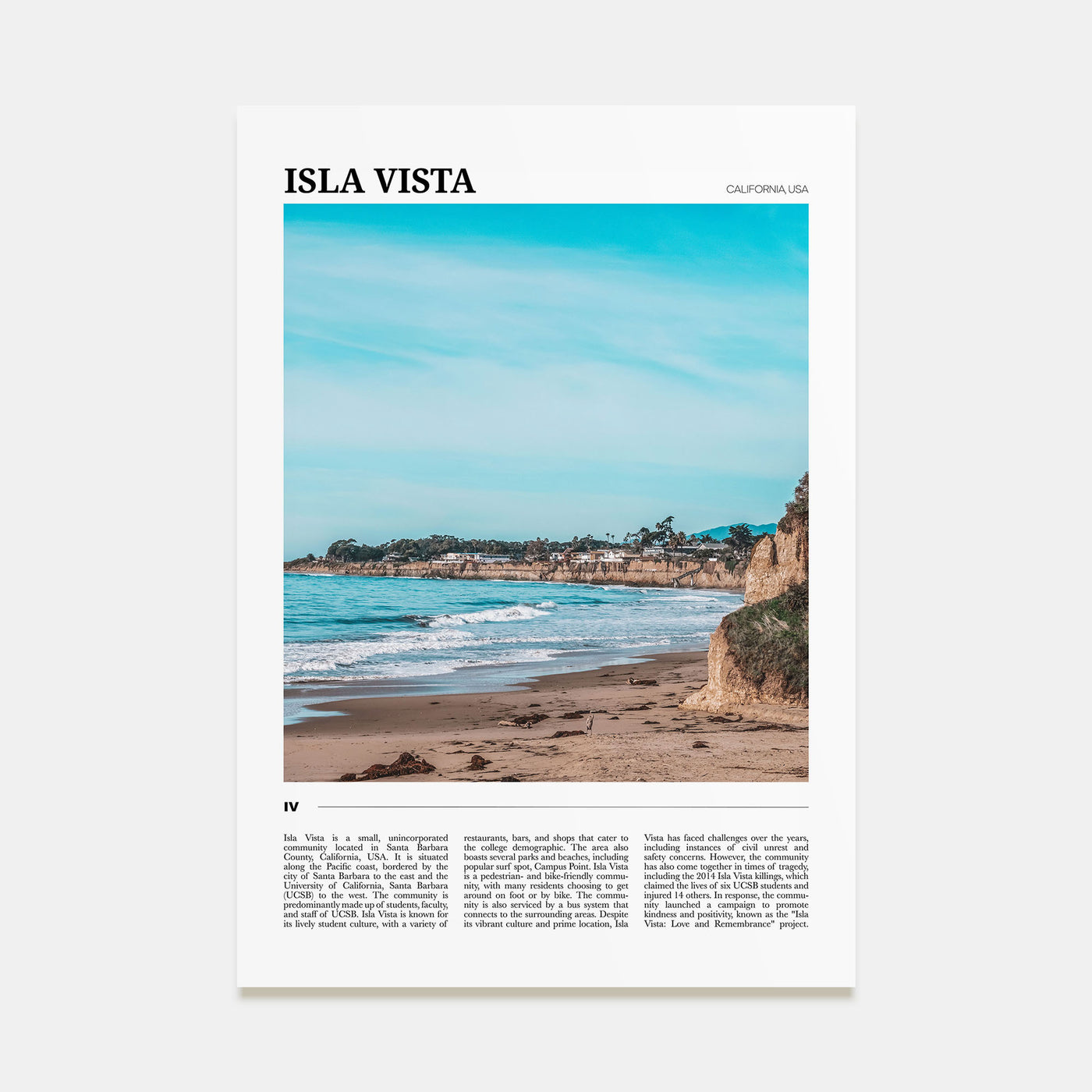 Isla Vista Travel Color Poster