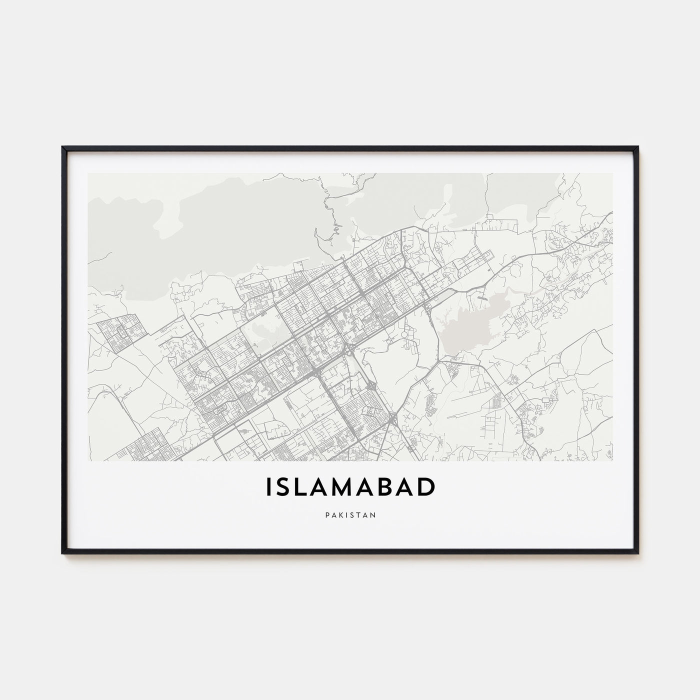 Islamabad Map Landscape Poster