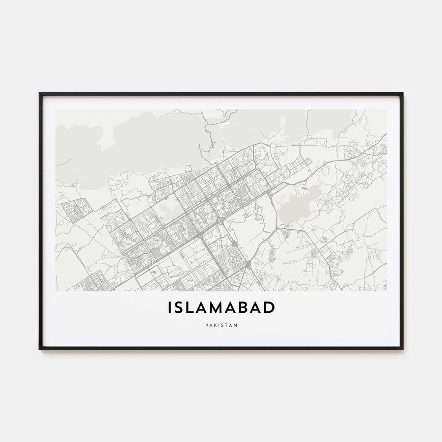 Islamabad Map Landscape Poster