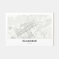 Islamabad Map Landscape Poster