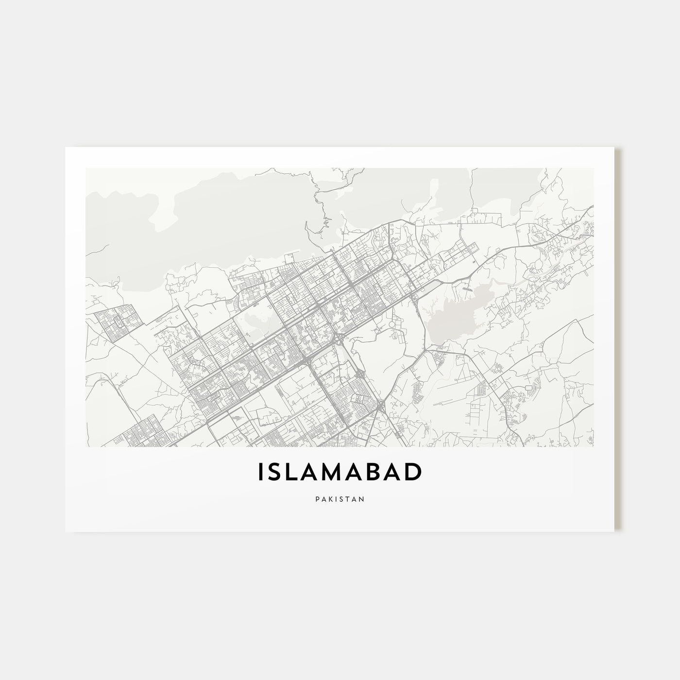 Islamabad Map Landscape Poster