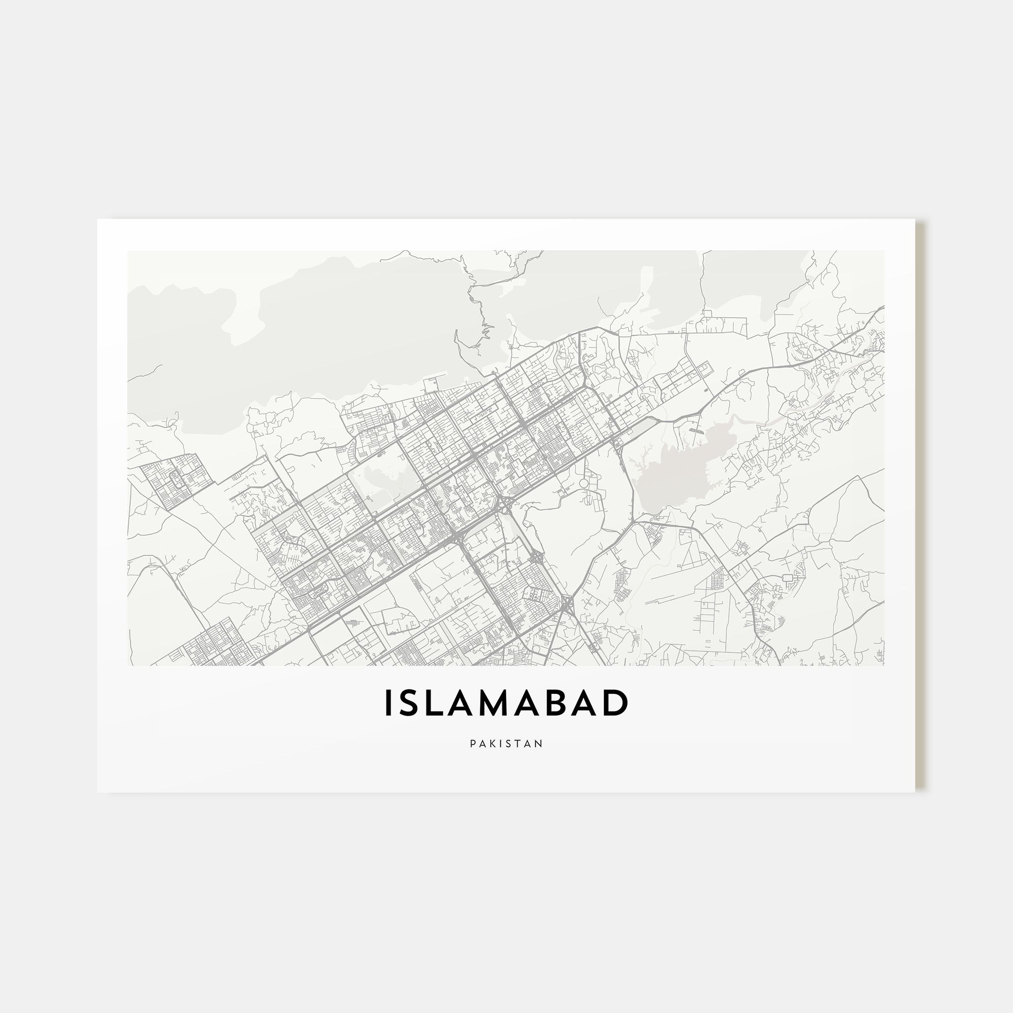 Islamabad Map Landscape Poster