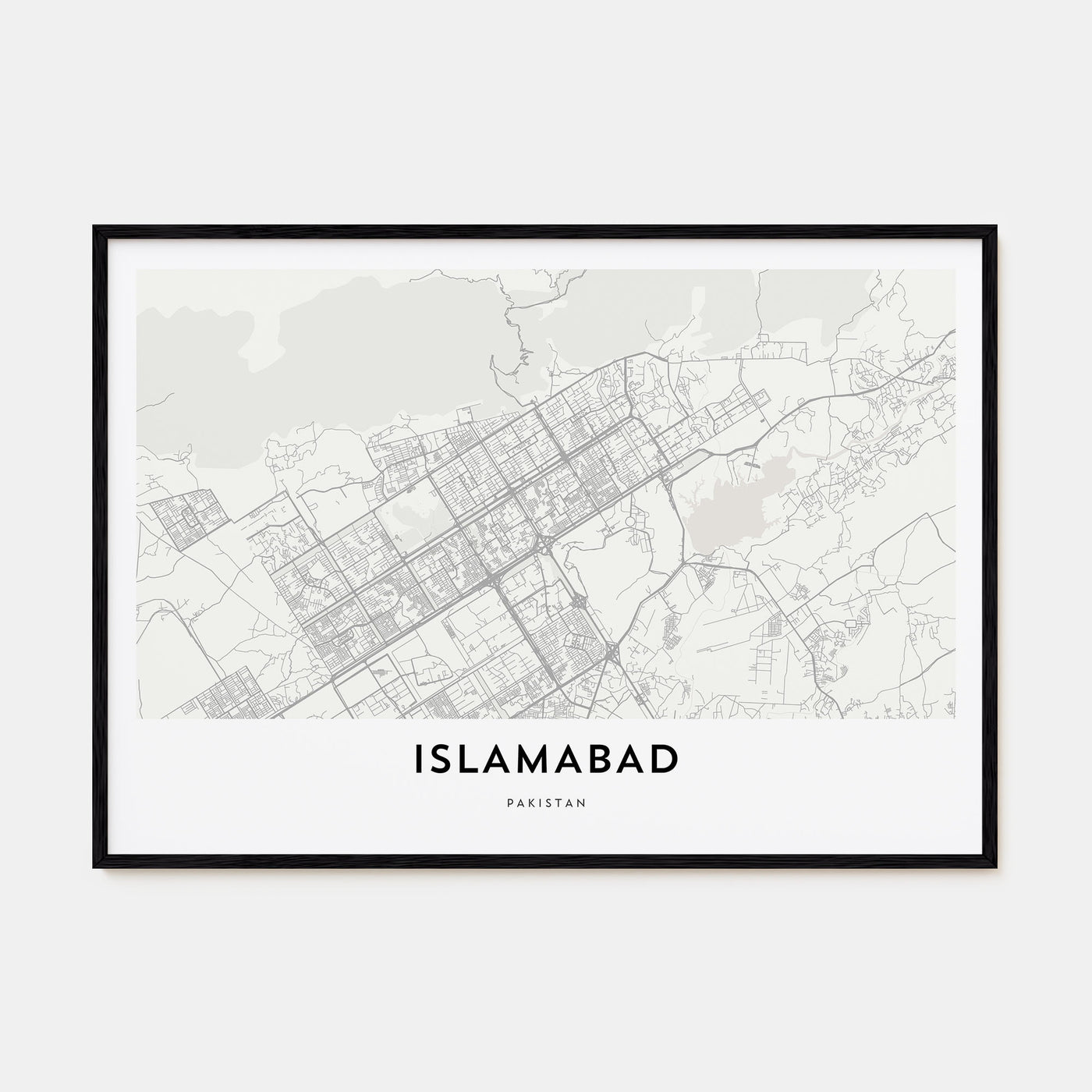 Islamabad Map Landscape Poster