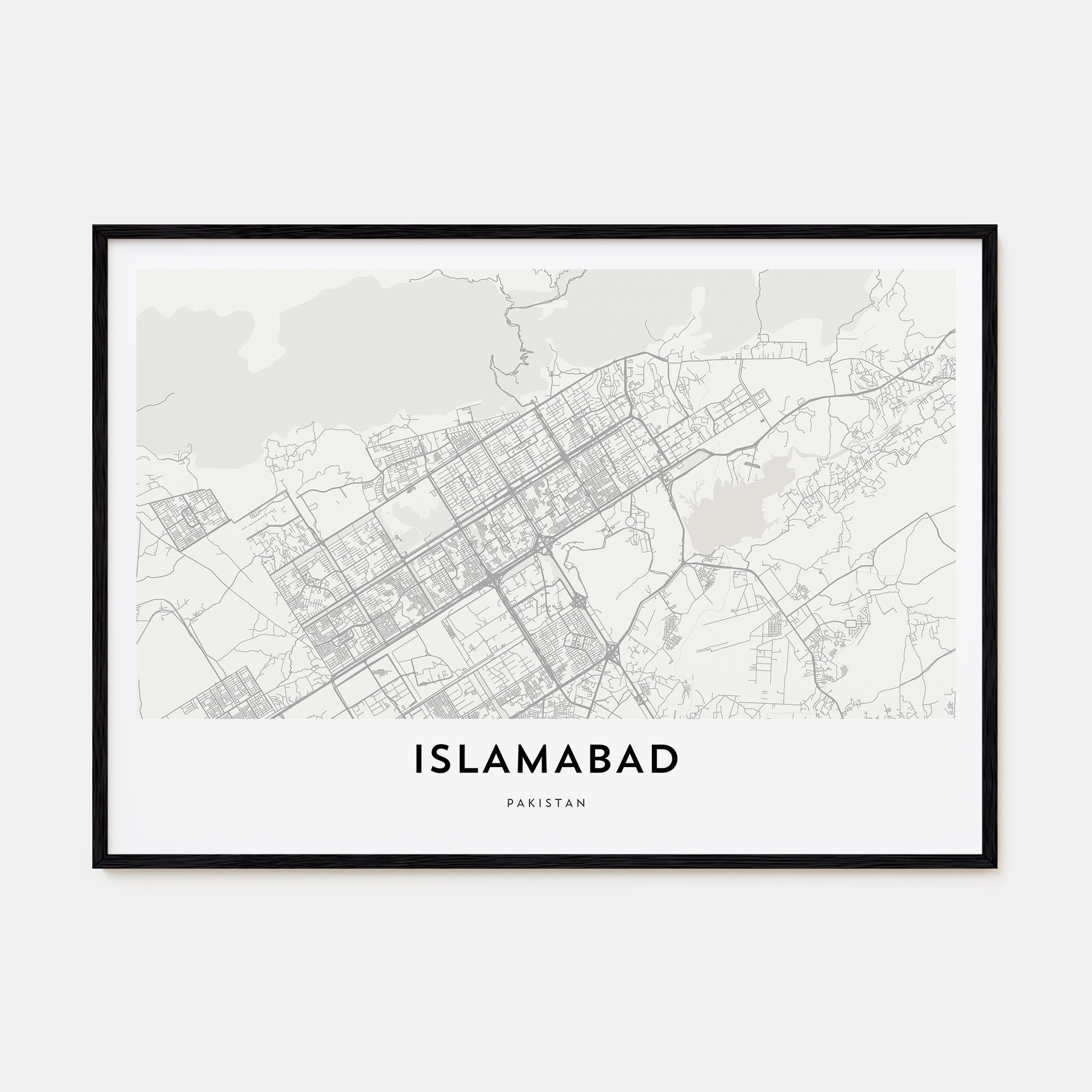 Islamabad Map Landscape Poster