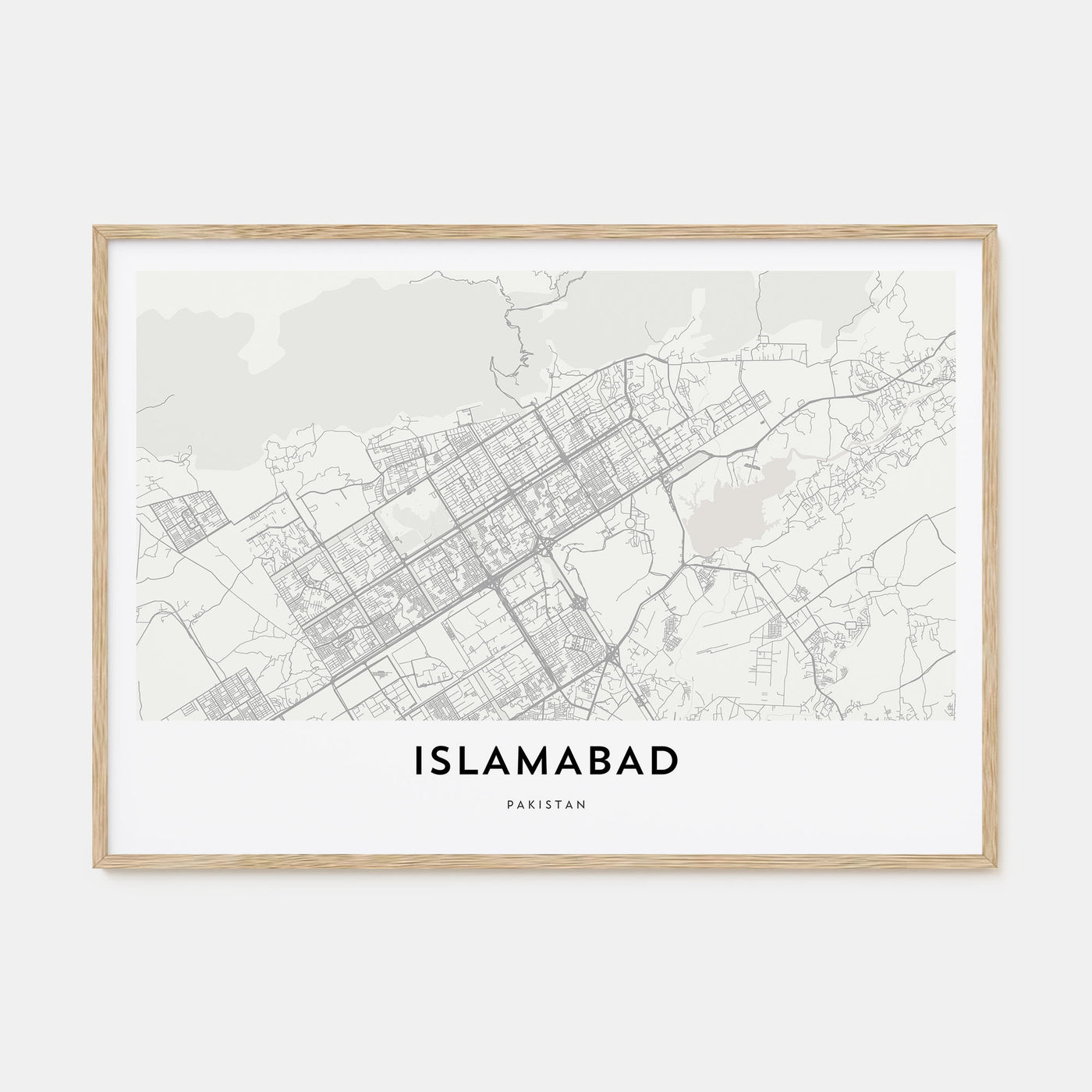 Islamabad Map Landscape Poster