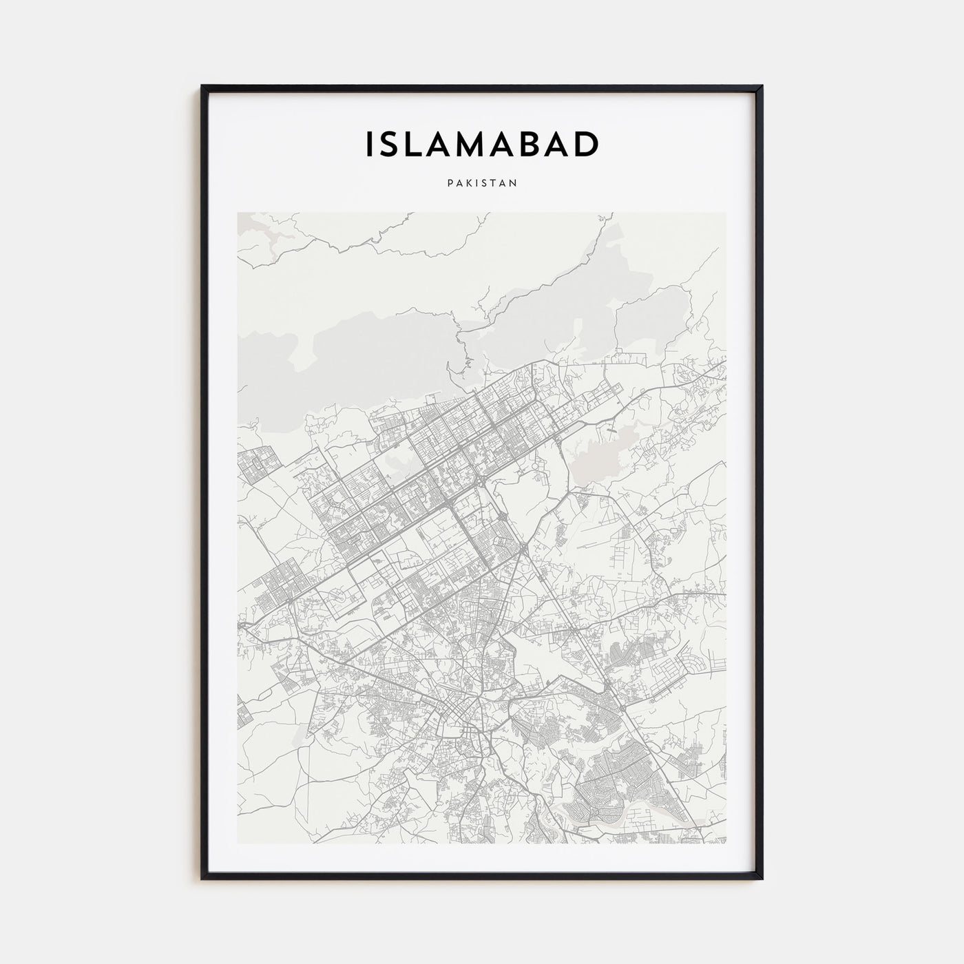Islamabad Map Portrait Poster