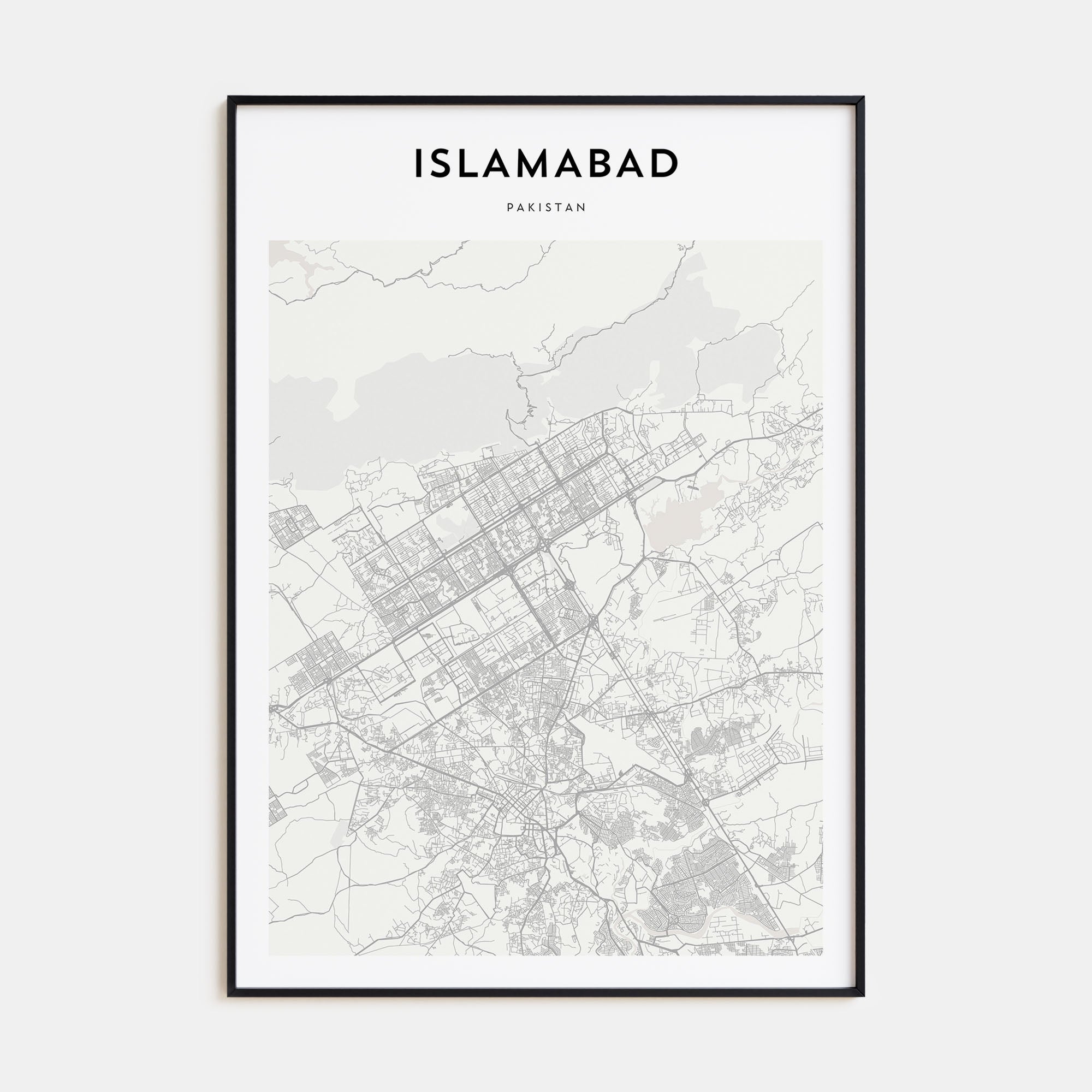 Islamabad Map Portrait Poster