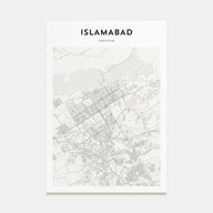 Islamabad Map Portrait Poster