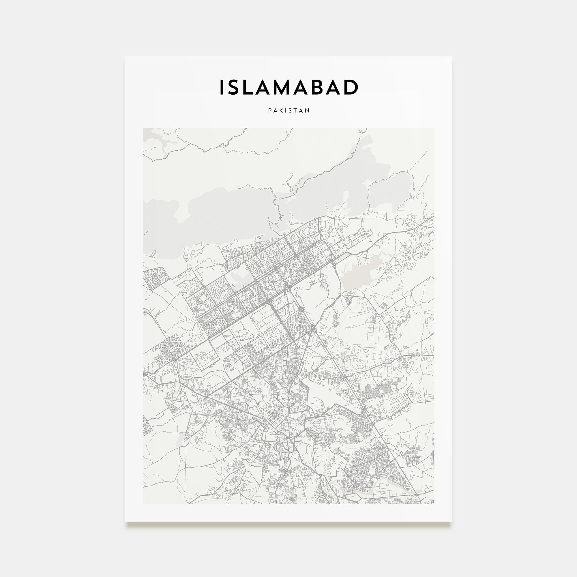 Islamabad Map Portrait Poster