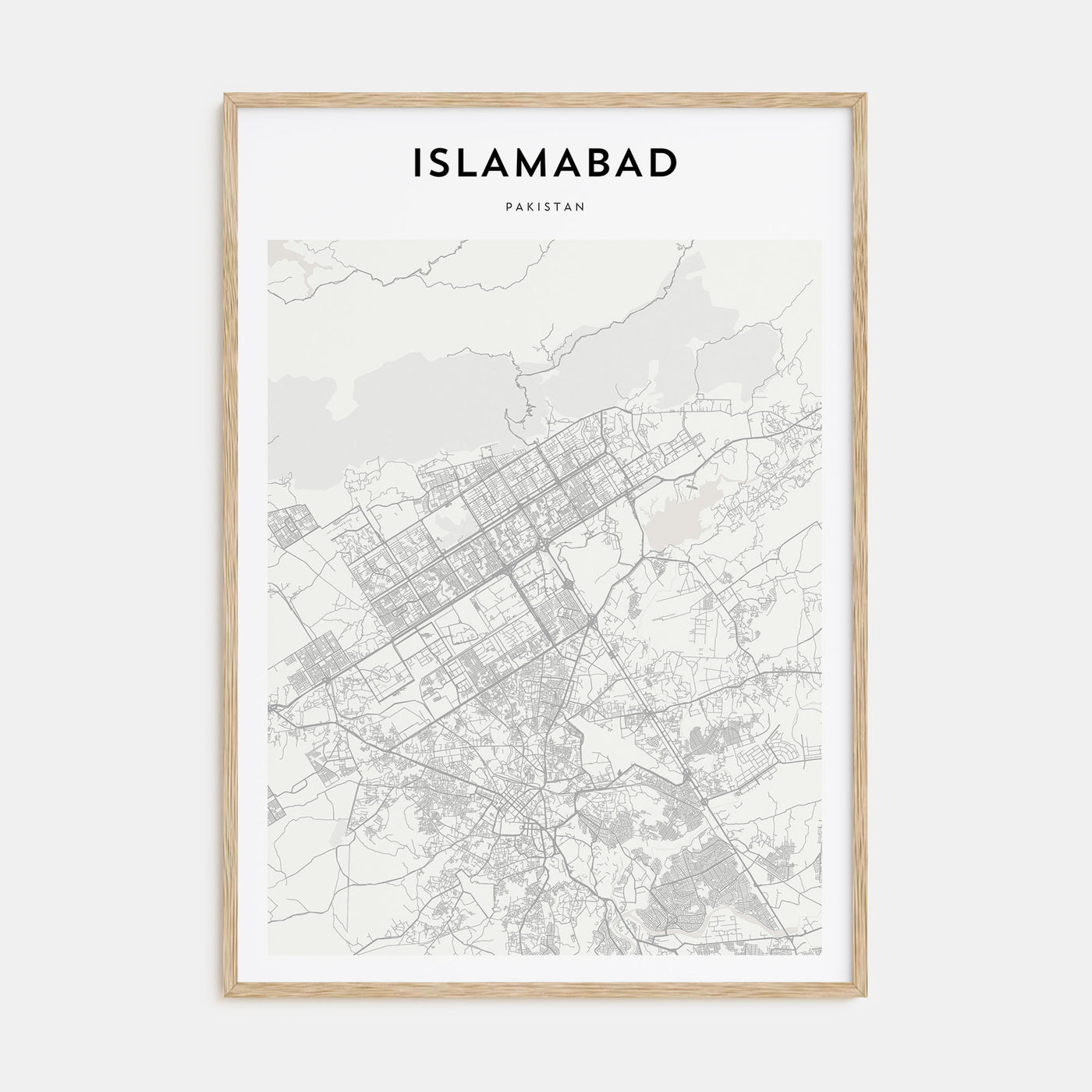 Islamabad Map Portrait Poster