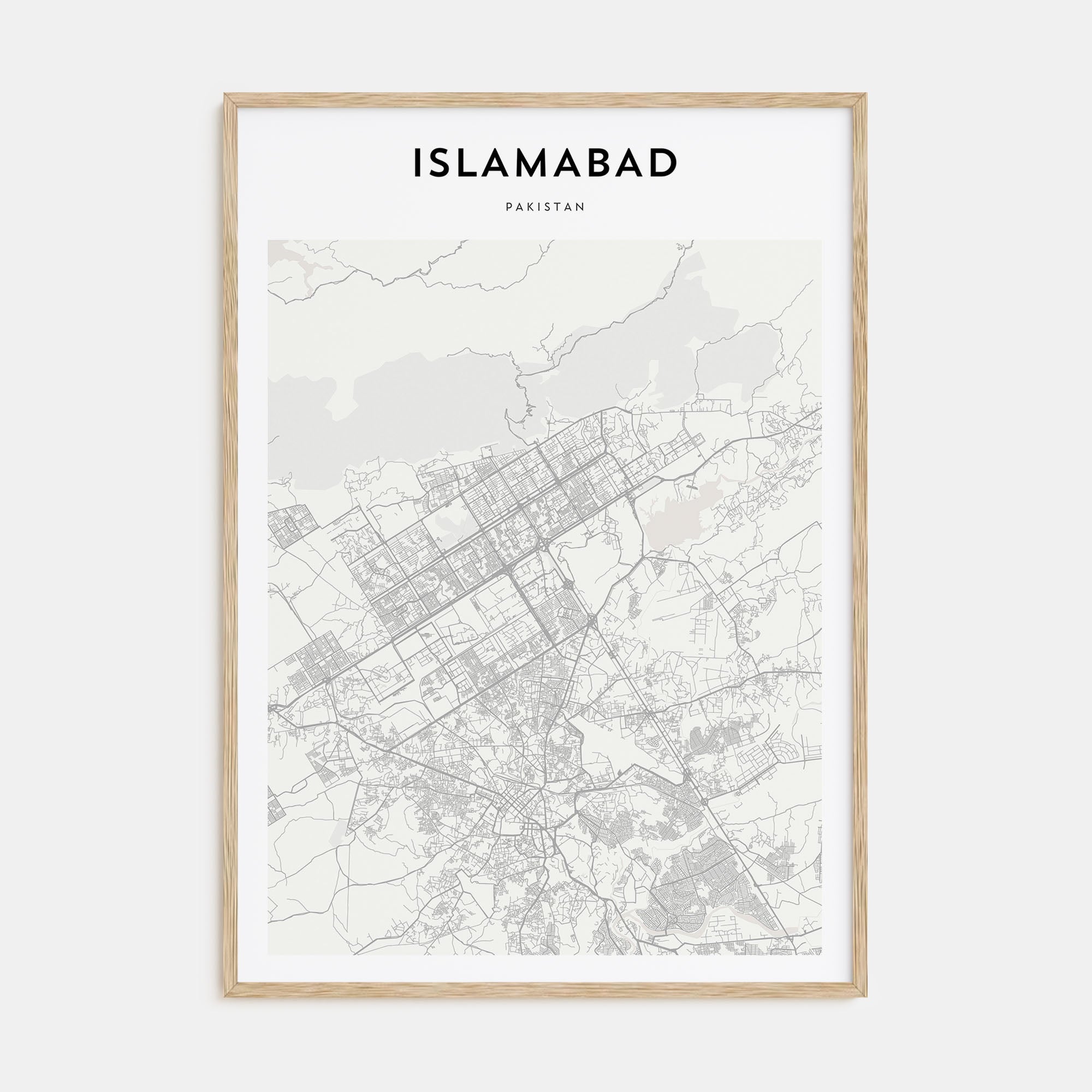 Islamabad Map Portrait Poster