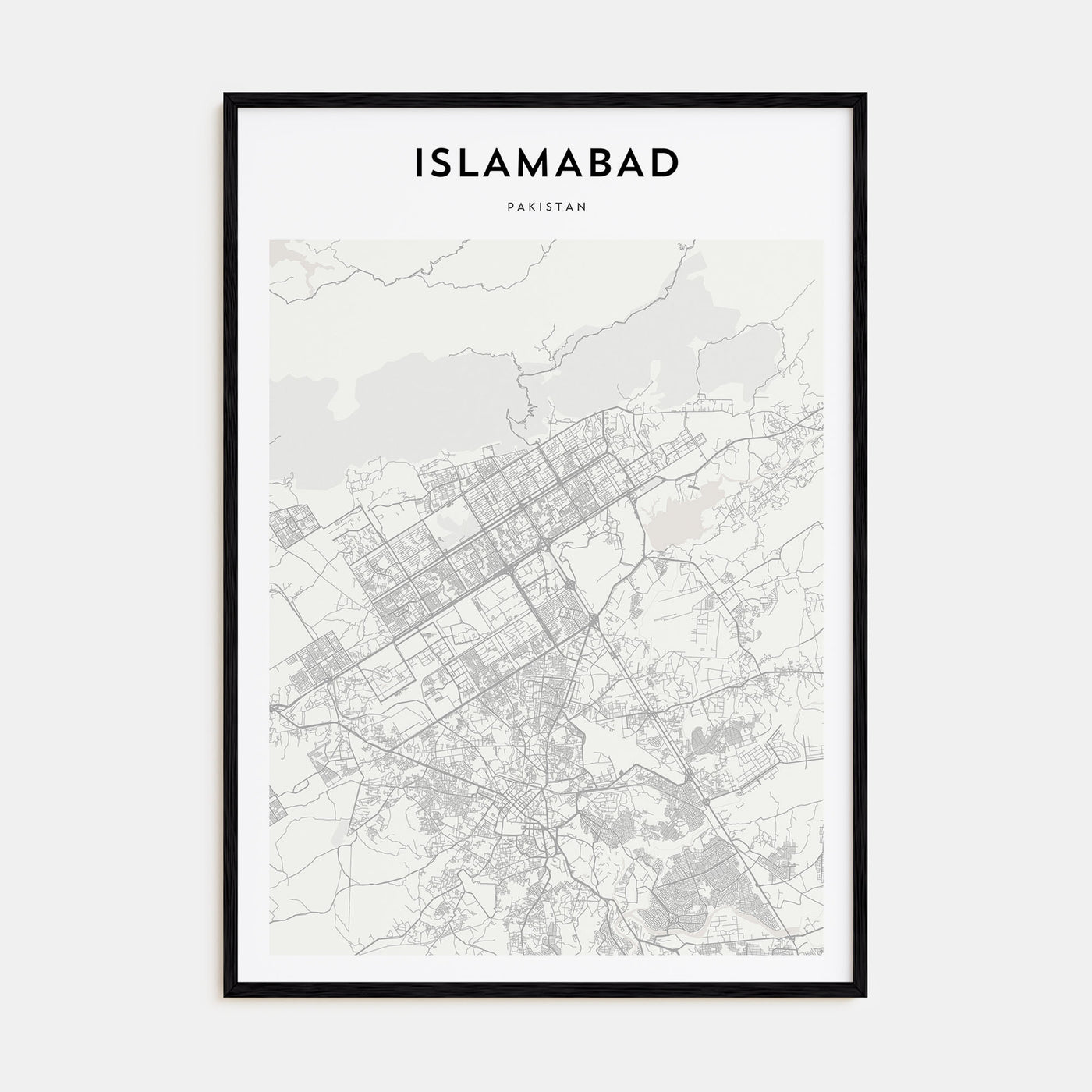Islamabad Map Portrait Poster