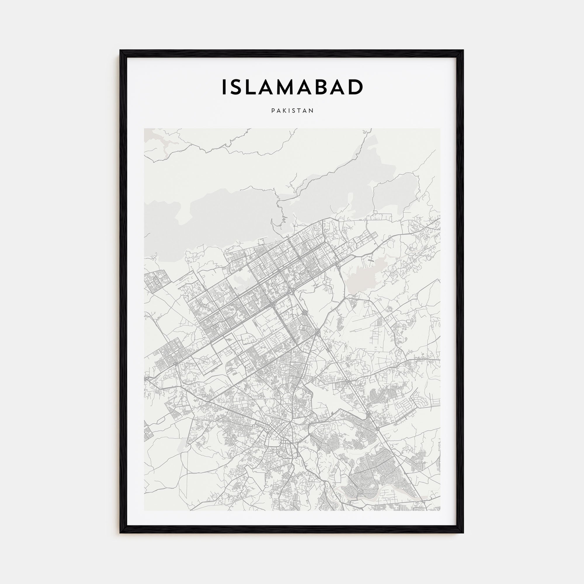 Islamabad Map Portrait Poster