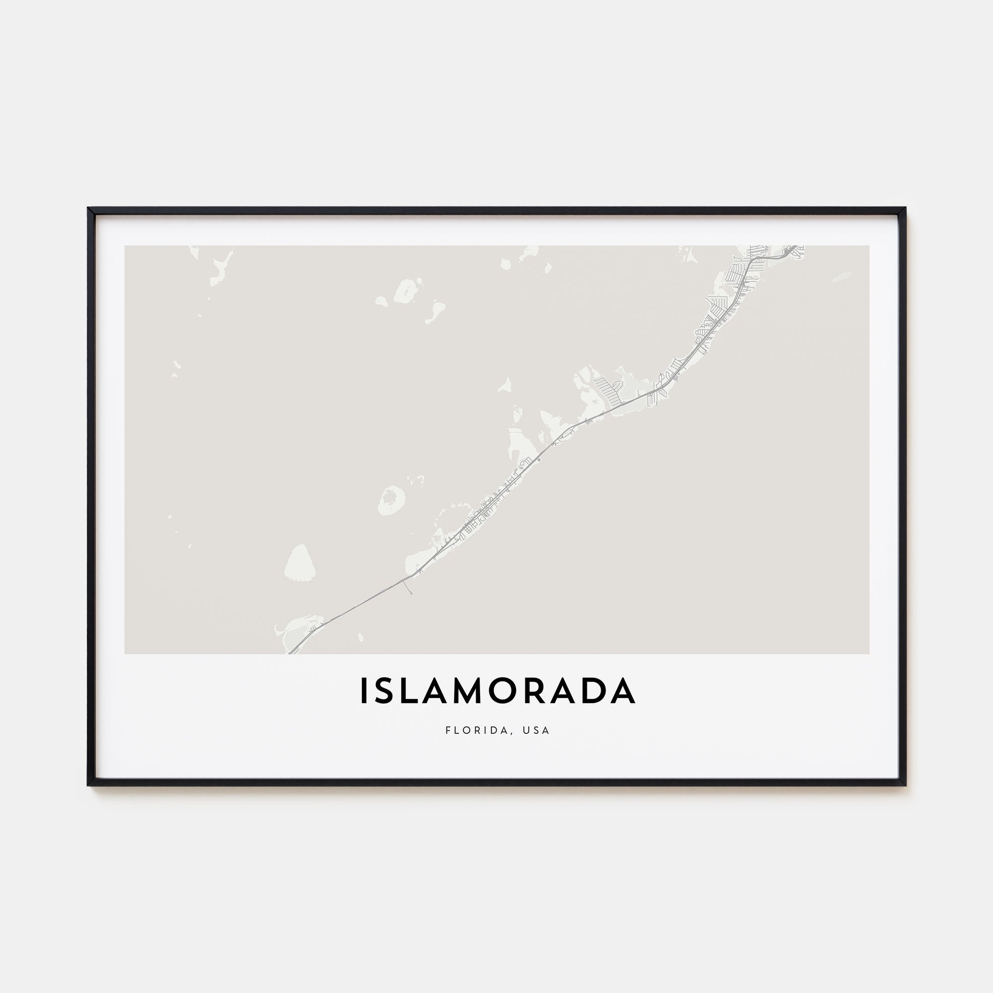 Islamorada Map Landscape Poster