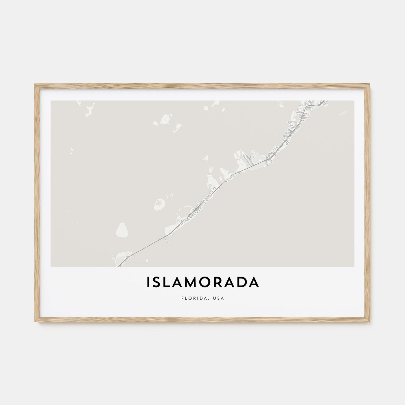 Islamorada Map Landscape Poster