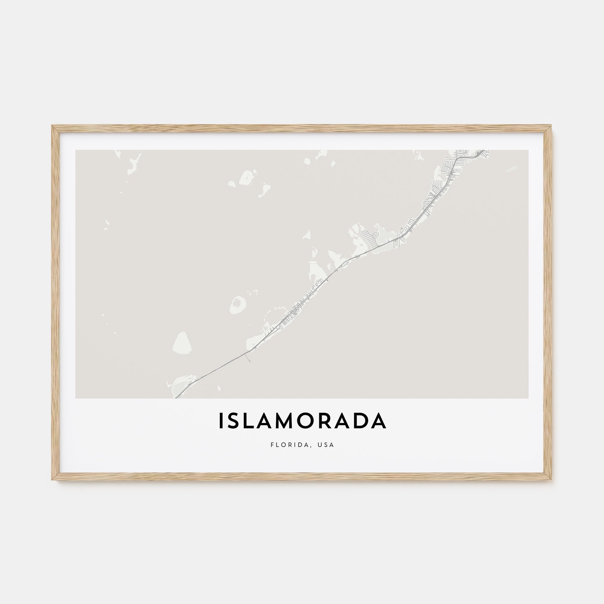 Islamorada Map Landscape Poster
