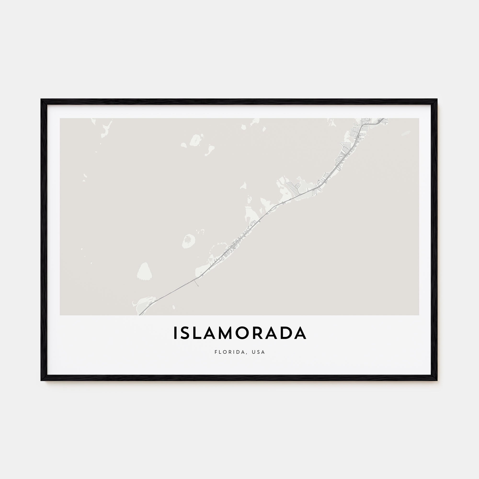 Islamorada Map Landscape Poster