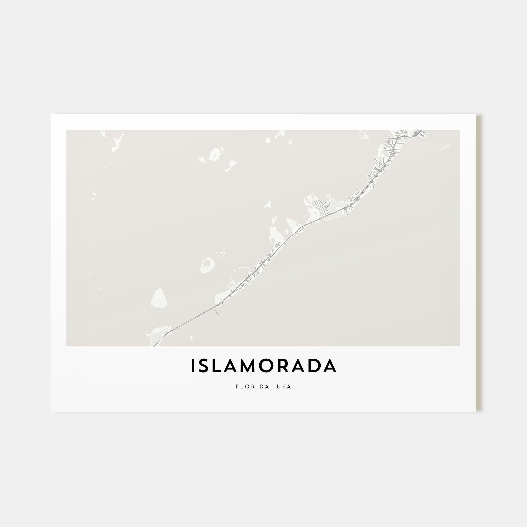 Islamorada Map Landscape Poster
