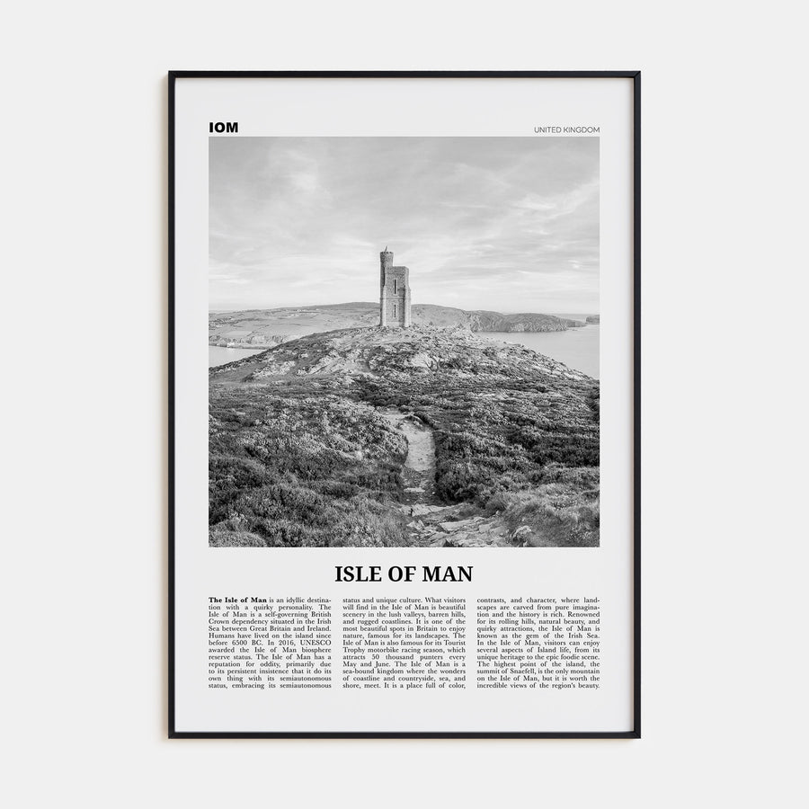 Isle of Man Travel B&W Poster