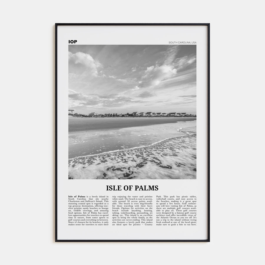 Isle of Palms Travel B&W Poster