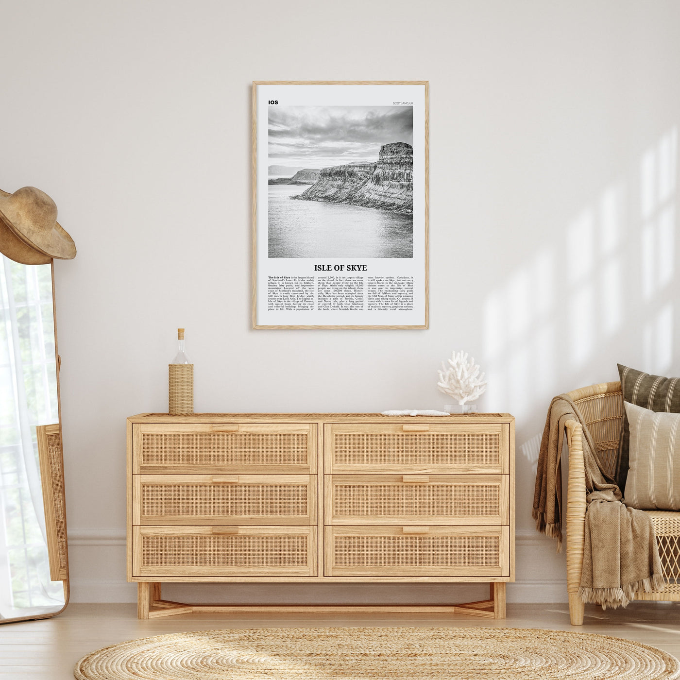 Isle of Skye Travel B&W Poster