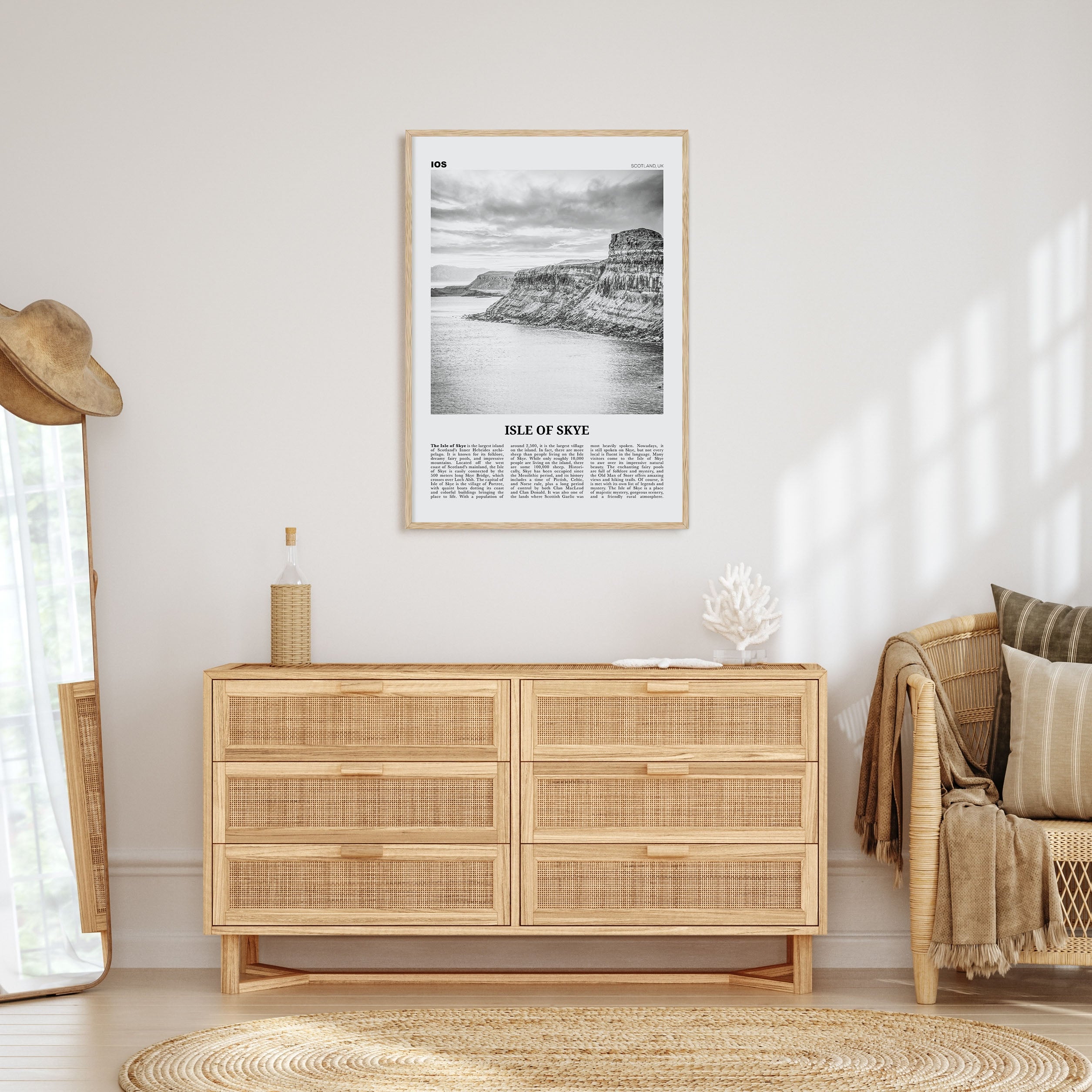 Isle of Skye Travel B&W Poster