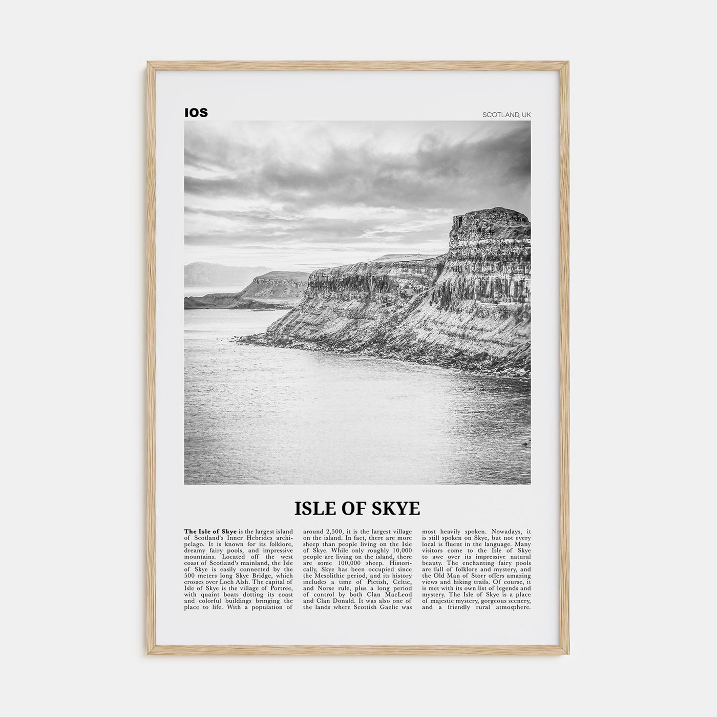 Isle of Skye Travel B&W Poster