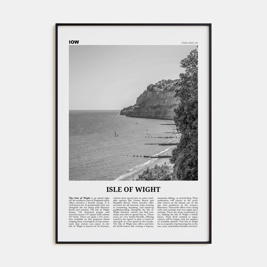 Isle of Wight Travel B&W Poster