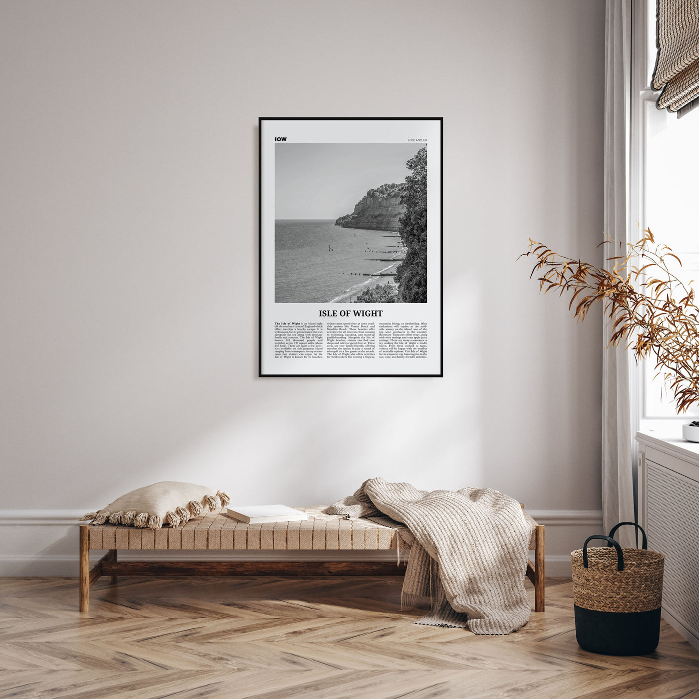 Isle of Wight Travel B&W Poster