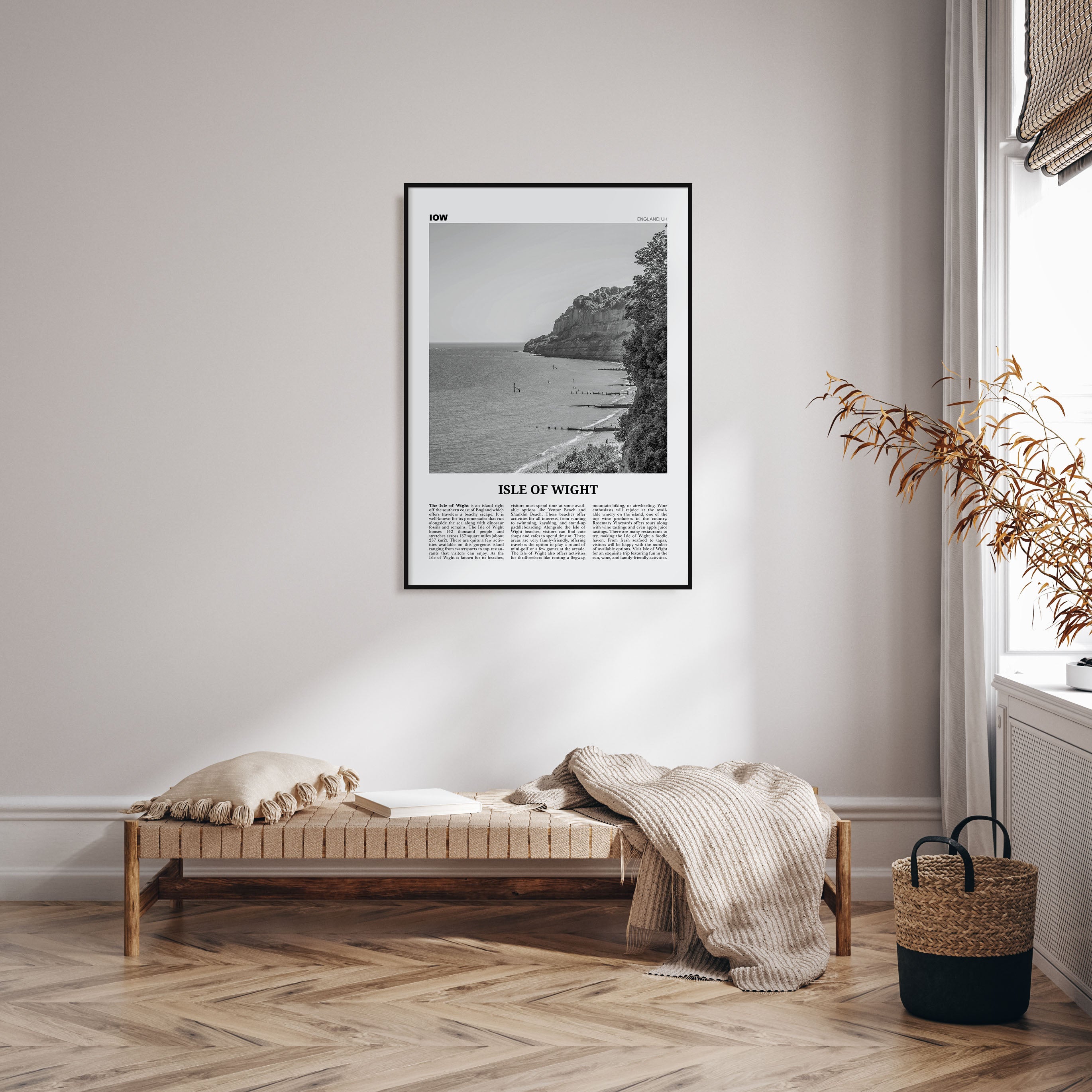 Isle of Wight Travel B&W Poster