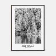 Isle Royale National Park Portrait B&W Poster