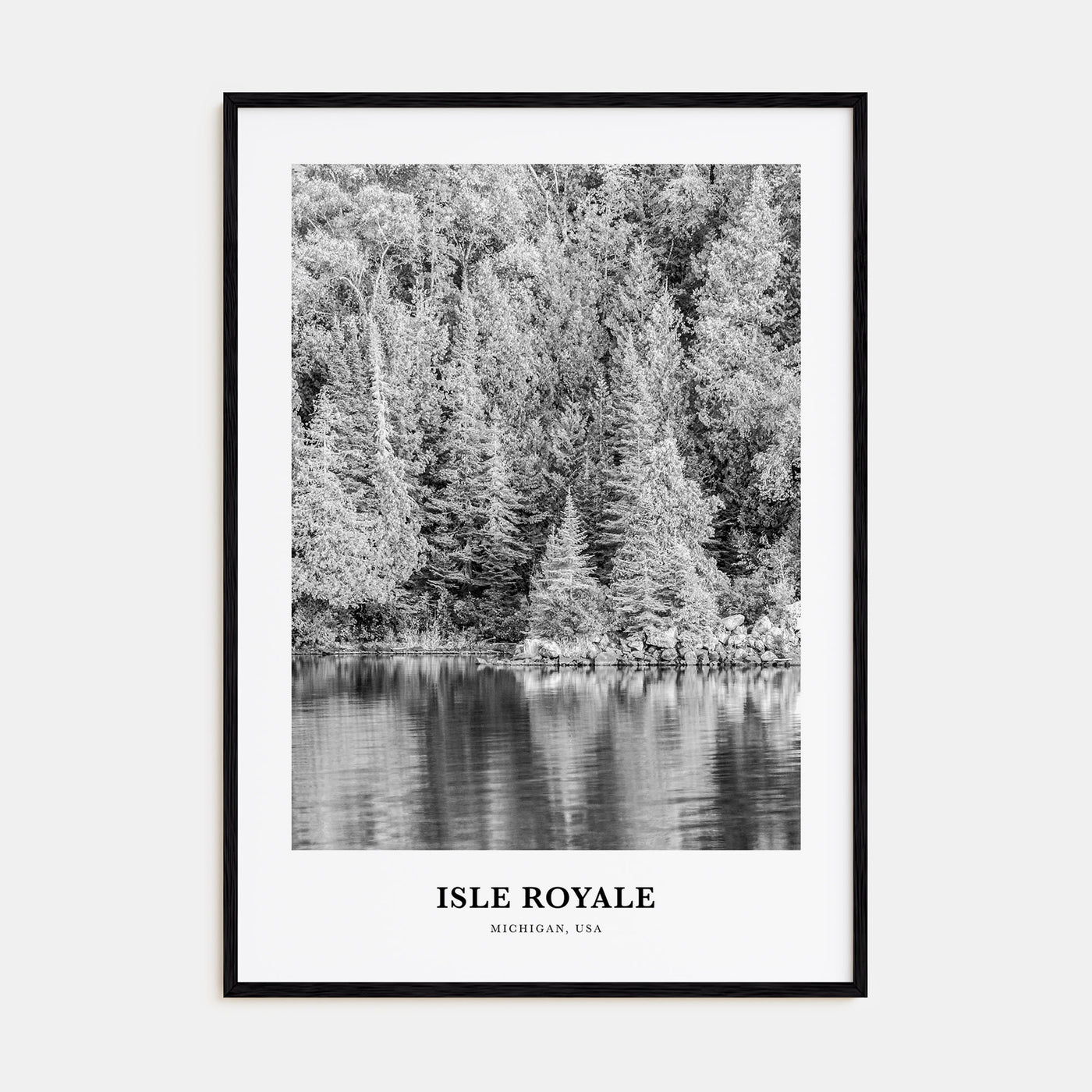 Isle Royale National Park Portrait B&W Poster