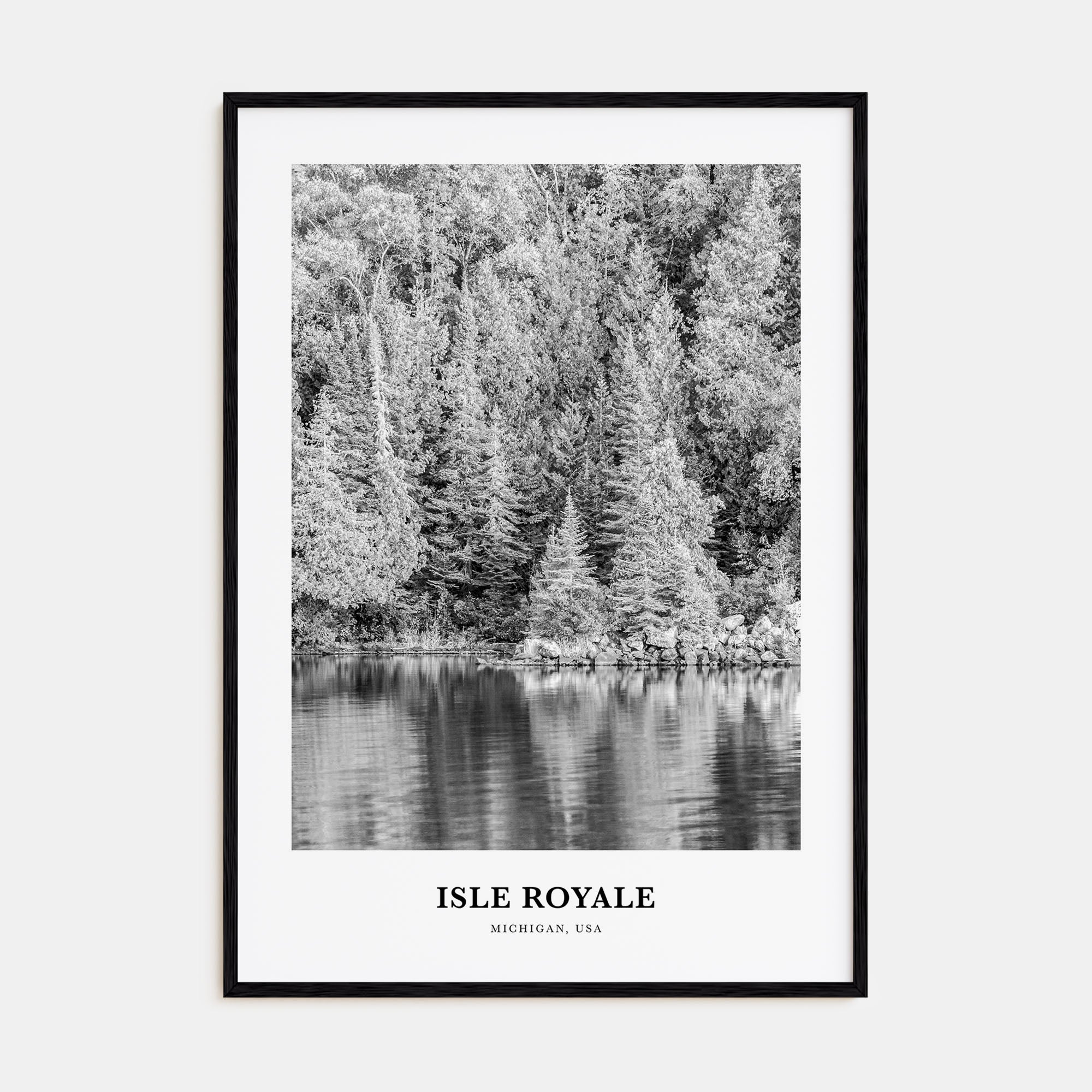 Isle Royale National Park Portrait B&W Poster