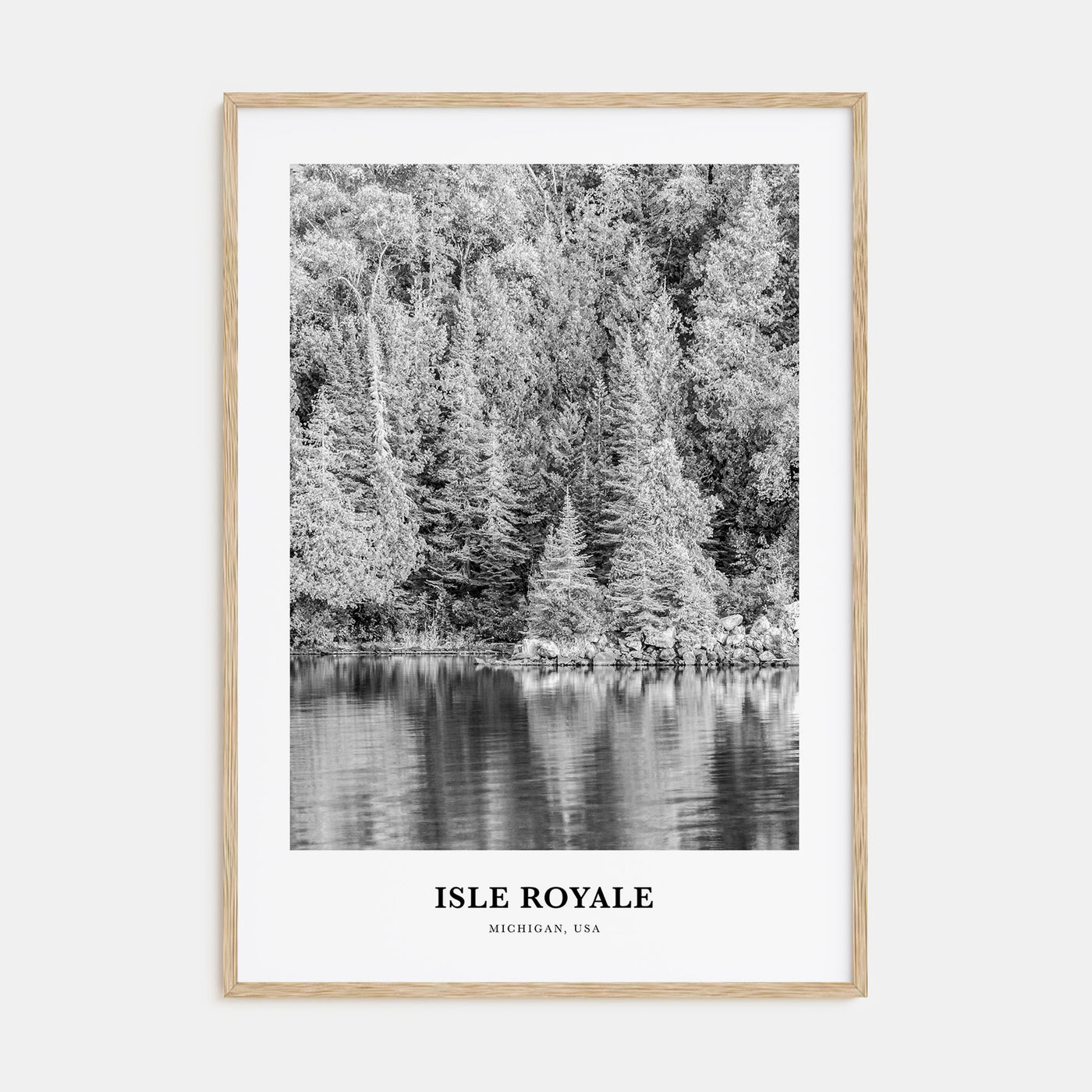 Isle Royale National Park Portrait B&W Poster