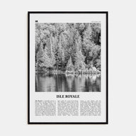 Isle Royale National Park Travel B&W Poster
