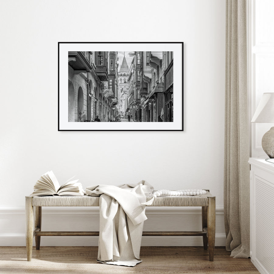 Istanbul Landscape B&W Poster
