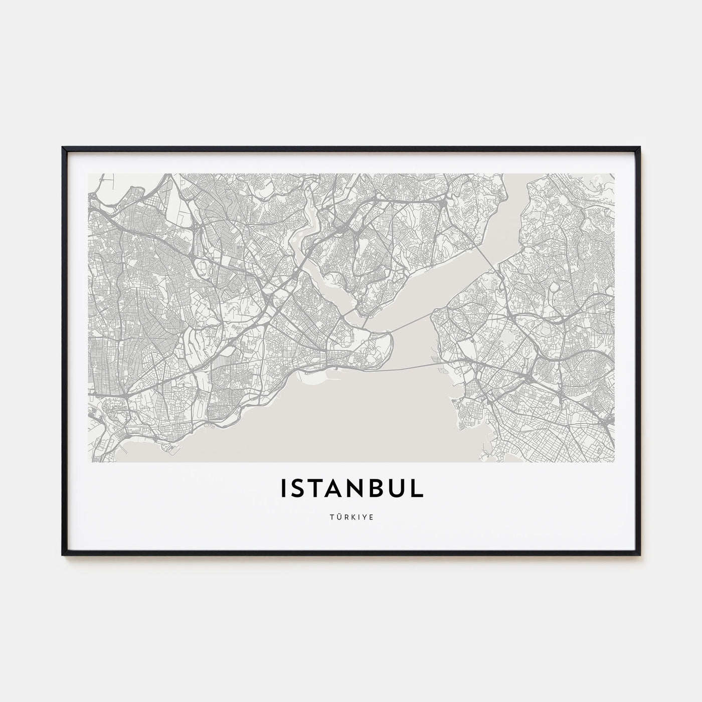 Istanbul Map Landscape Poster