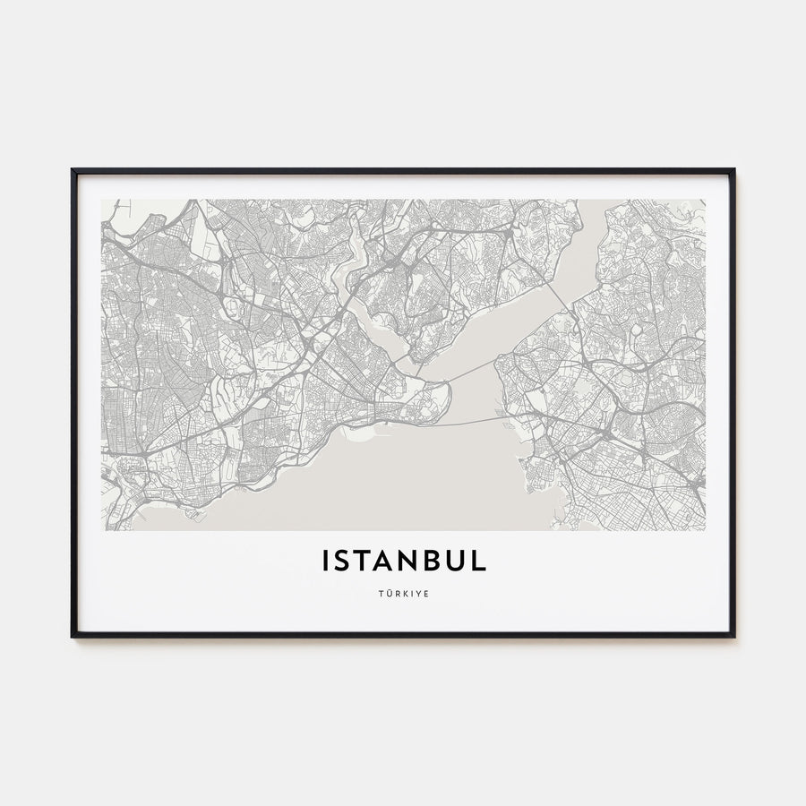 Istanbul Map Landscape Poster