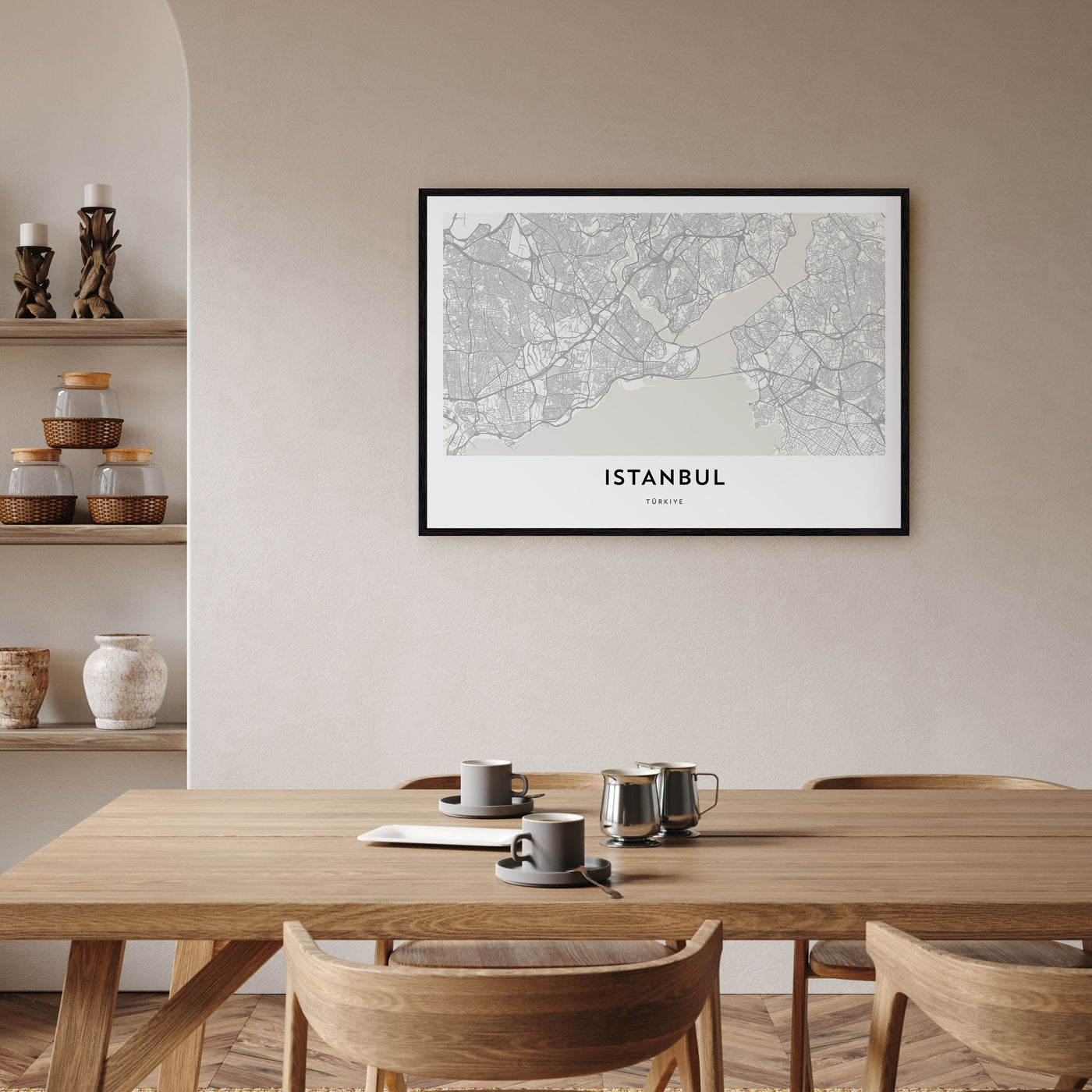 Istanbul Map Landscape Poster