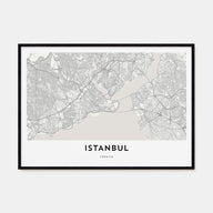 Istanbul Map Landscape Poster